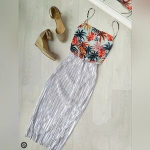 Zara Floral Print Pleated Dress